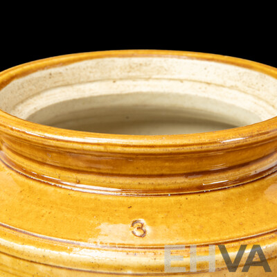 Vintage Bakewell Salt Glazed Bung Jar with Retro Fitted Lid