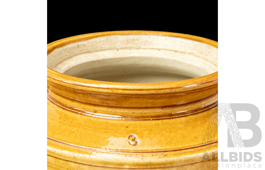 Vintage Bakewell Salt Glazed Bung Jar with Retro Fitted Lid