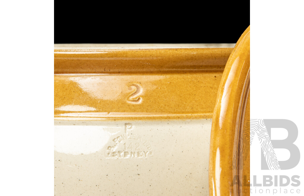 Vintage Bakewell Salt Glazed Bung Jar with Retro Fitted Lid