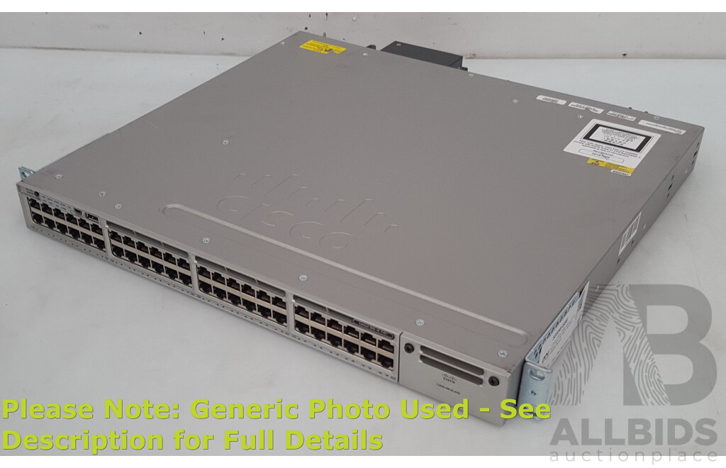 Cisco (WS-C3850-48P-L) Catalyst 3850 48 PoE+ 48-Port Gigabit Switch