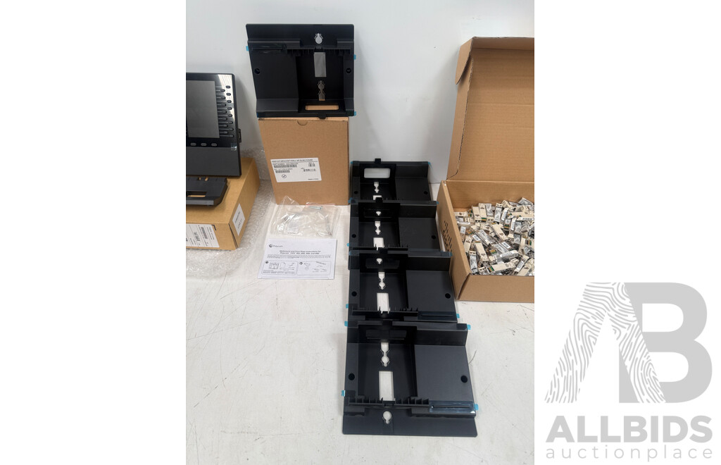 Polycom VVX EM350 + Polycom Wallmount and Face Plate - VVX 150 - 250 - 350 - 450 + Box Containing Cisco SFP Transceiver