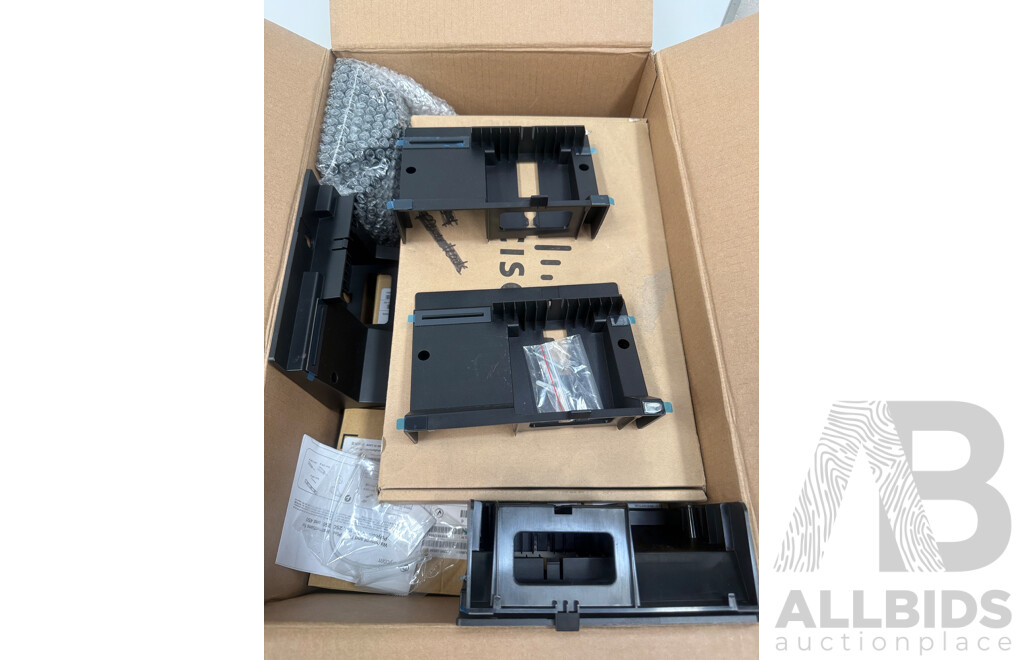 Polycom VVX EM350 + Polycom Wallmount and Face Plate - VVX 150 - 250 - 350 - 450 + Box Containing Cisco SFP Transceiver