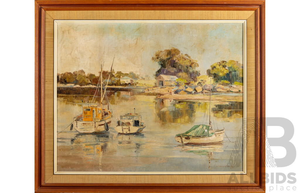 Ingo (Otto) Kuster, (20th Century, Bohemian-Australian, 1941-), Merimbula - South Coast (1972), Impressive Original Vintage Oil on Canvas Board, 78 x 93 cm (frame)