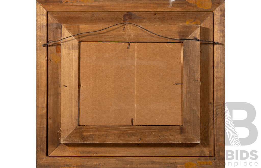 Milan Generalic, (20th Century, [Then] Yugoslavian, 1950-2015), House on Hill, Fantastic Original Reverse Oil on Glass, 42 x 48 cm (frame)