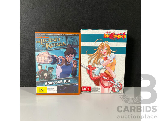 Set of Legend of Korra and Boxed of Ikki Tousen DVDs