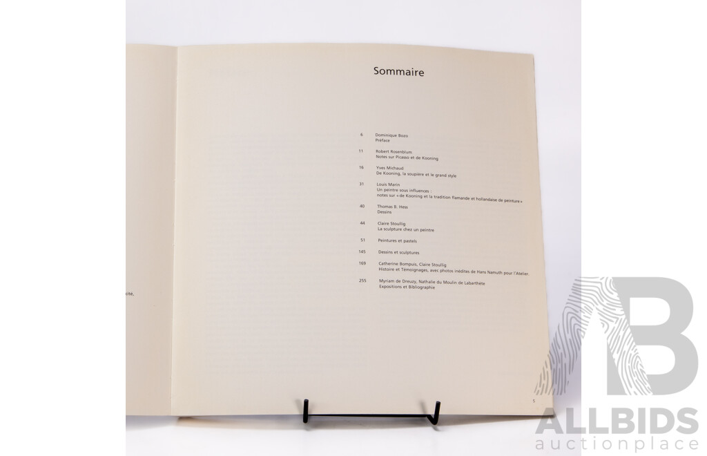 Willem De Kooning (20th Century, Dutch-American, 1904-1997), De Kooning, Collectible 1984 Exhibition Catalogue, Published by Georges Pompidou, Paris (1984)