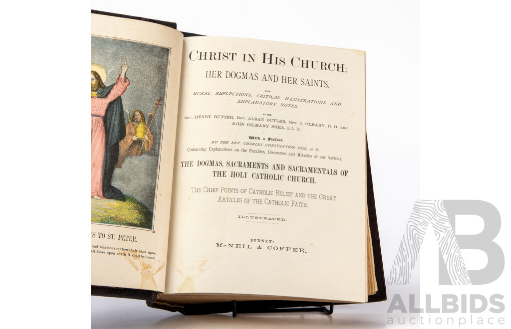 Collection of Three Antique Leather Bound Pictorial Reference Books