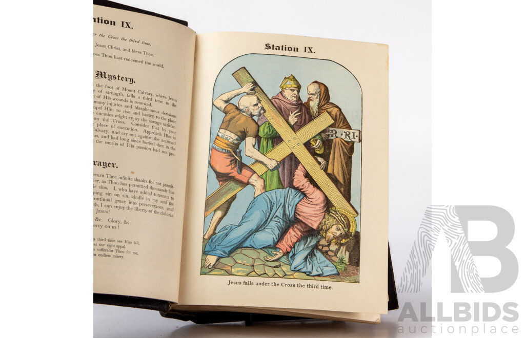 Collection of Three Antique Leather Bound Pictorial Reference Books