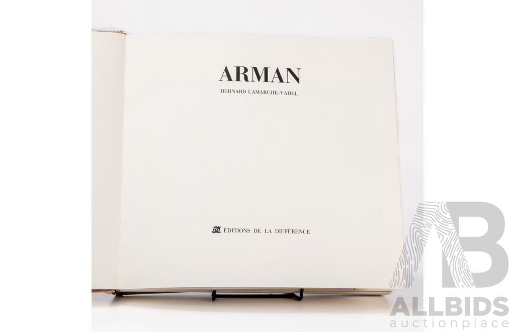 Bernard Lamarche-Vadel (20th Century, French, 1949-2000), Arman, Hardcover Colour Coffee Table Book, Published Éditions De La Différence (1987), 28 X 29 X 5 Cm