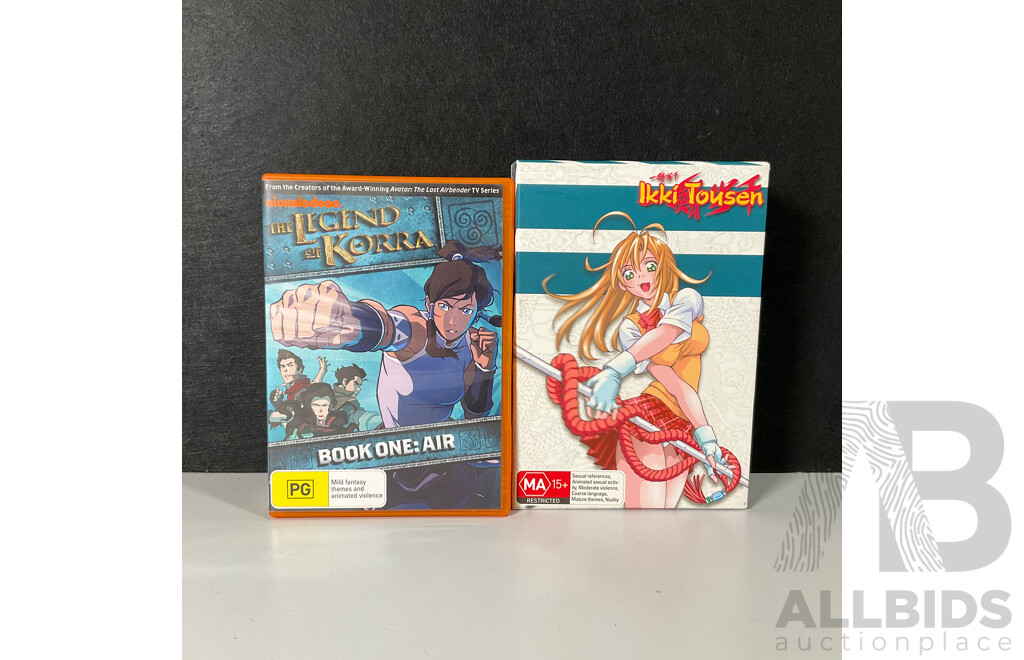 Set of Legend of Korra and Boxed of Ikki Tousen DVDs
