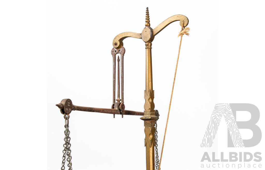 Set of Vintage Brass Counter Weight Scales