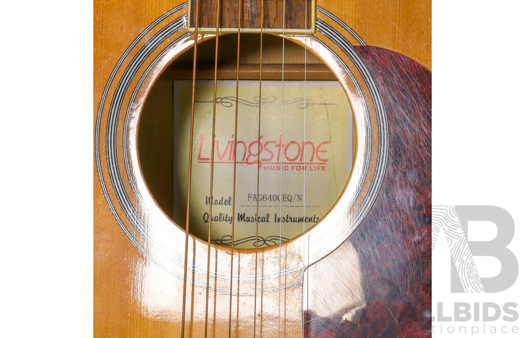 Livingstone Acoustic Guitar FAG640EQ/N, Four Band Pre-amp Pick Up