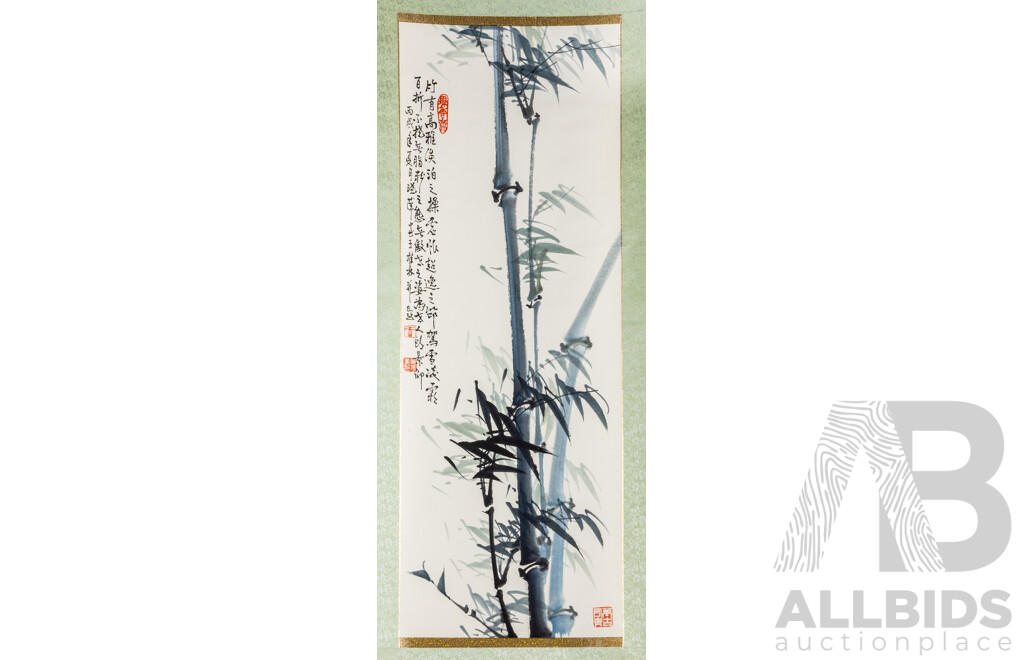 Artist Unknown (20th Century, Asian School), Peace Bamboo, (c2006), Original Ink & Wash on Rice Paper, 155 X 43 Cm (scroll)