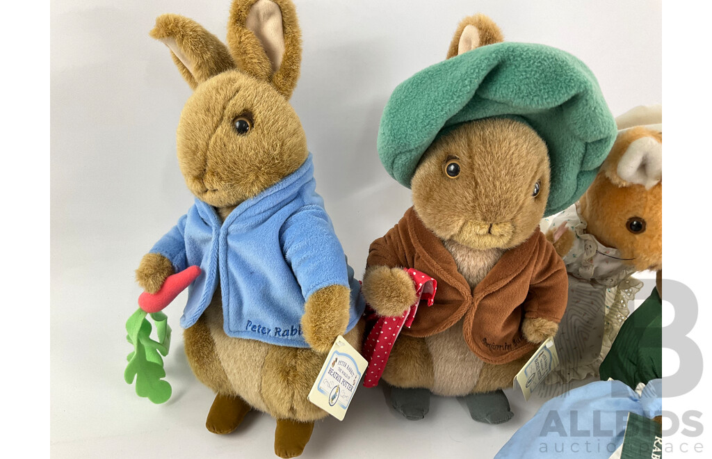 Collection of Beatrix Potter/Peter Rabbit Plush Toys, Most with Original Tags
