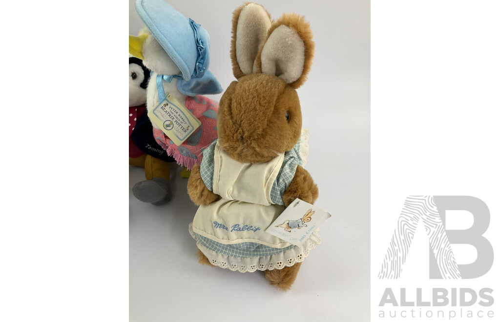 Collection of Beatrix Potter/Peter Rabbit Plush Toys, Most with Original Tags