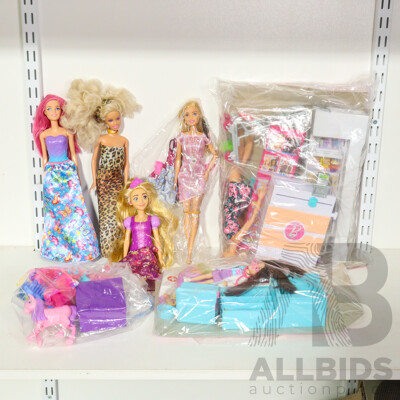 Collection of Dolls and Accessories Including Barbie and Disney Princess