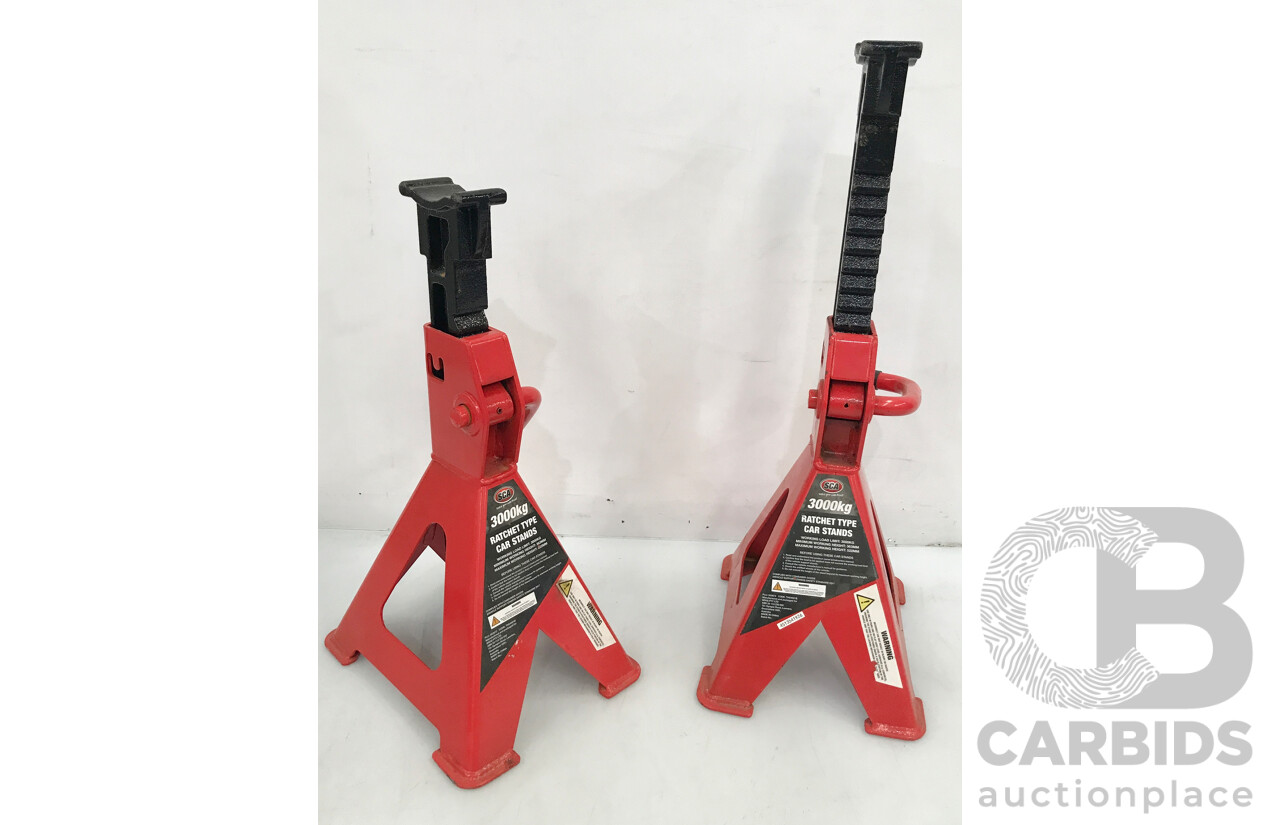 SCA 3000kg Rachet Car Stands - Lot of 2