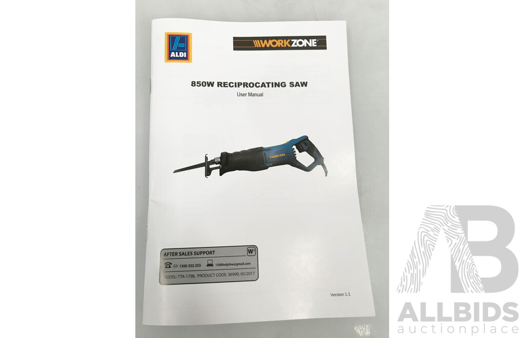 Workzone (TTA-1798) Corded  850W Reciprocating Saw
