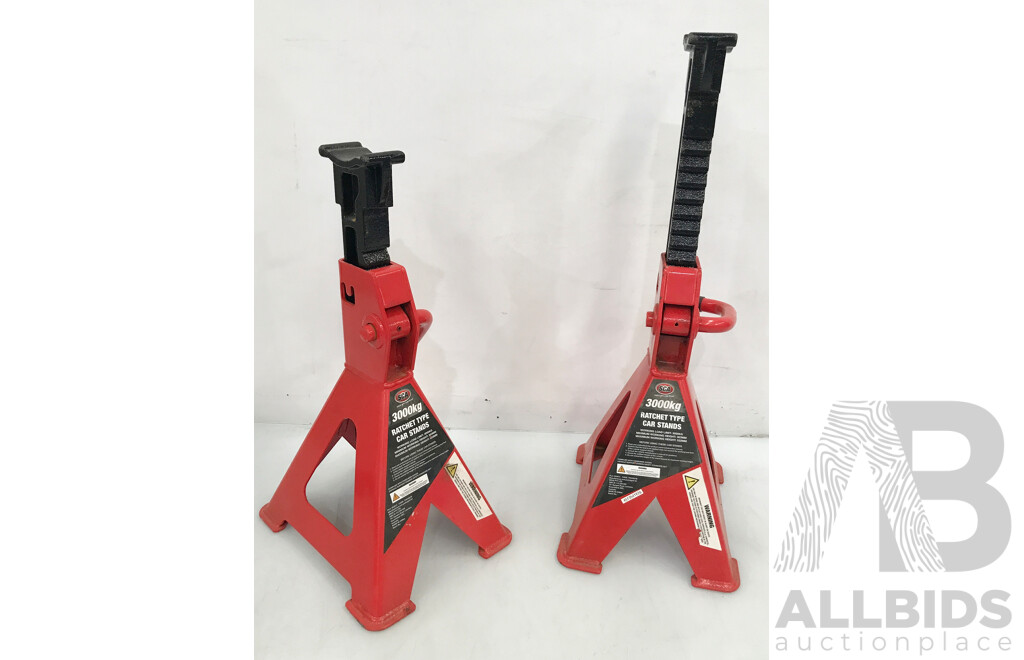 SCA 3000kg Rachet Car Stands - Lot of 2