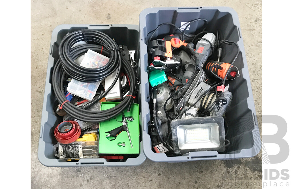 Bulk Lot of Assorted Tools Including Corded Power Tools and Other Equipment