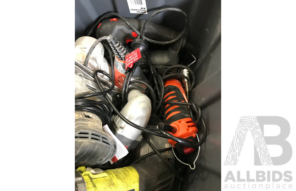 Bulk Lot of Assorted Tools Including Corded Power Tools and Other Equipment