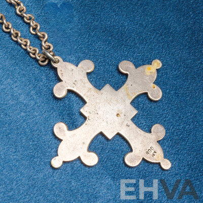 800 Silver Baroque Cross Necklace - 44.06gms