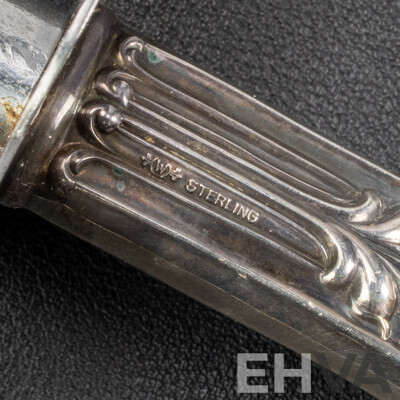 Vintage Carving Set, Including Whiting Manufacturing Co, Web Silver Co and Concord Shear Italy, all with Sterling Silver Handles