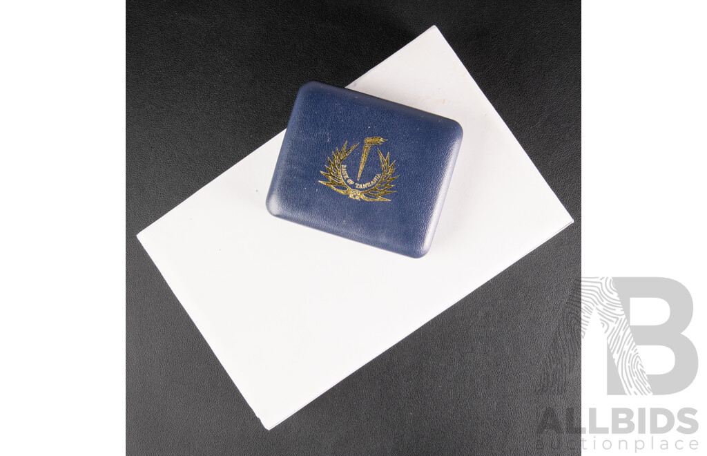 Tanzania 1966 UNC Four Coin Set and Beijing 2008 Olympic Games Stadium Pin Set