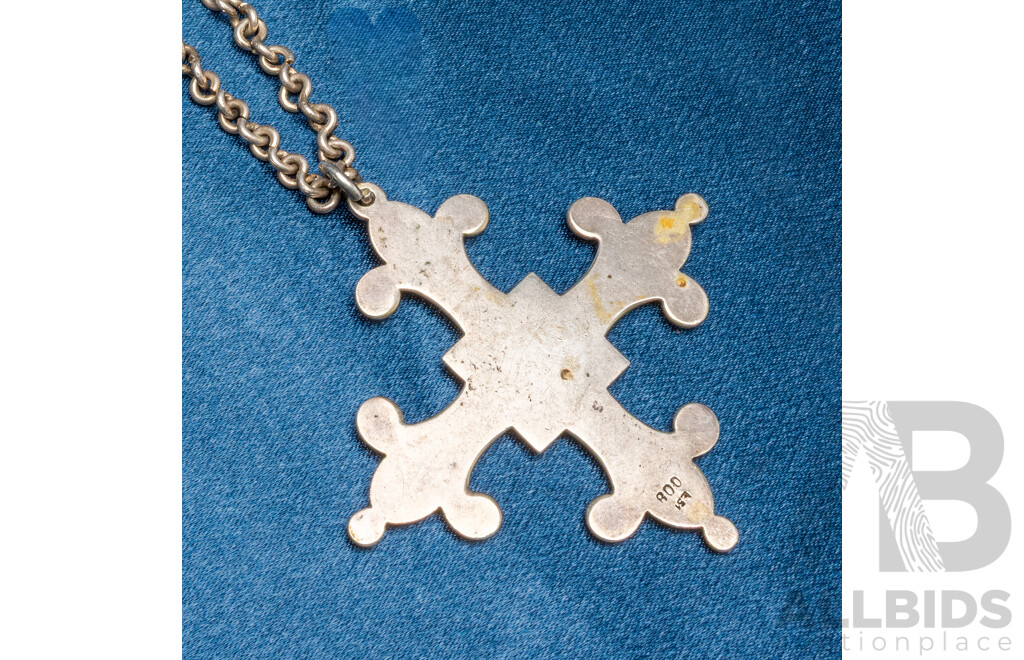 800 Silver Baroque Cross Necklace - 44.06gms