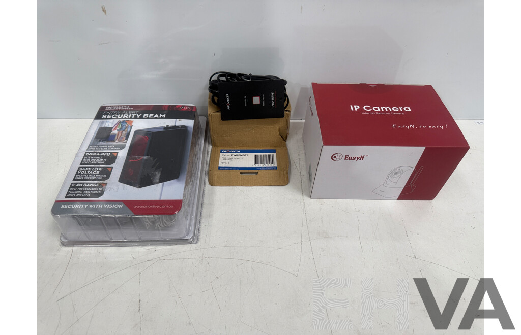 AM471 Entry Alert Security Beam + Projecta Power Remote + EasyN Ip Camera