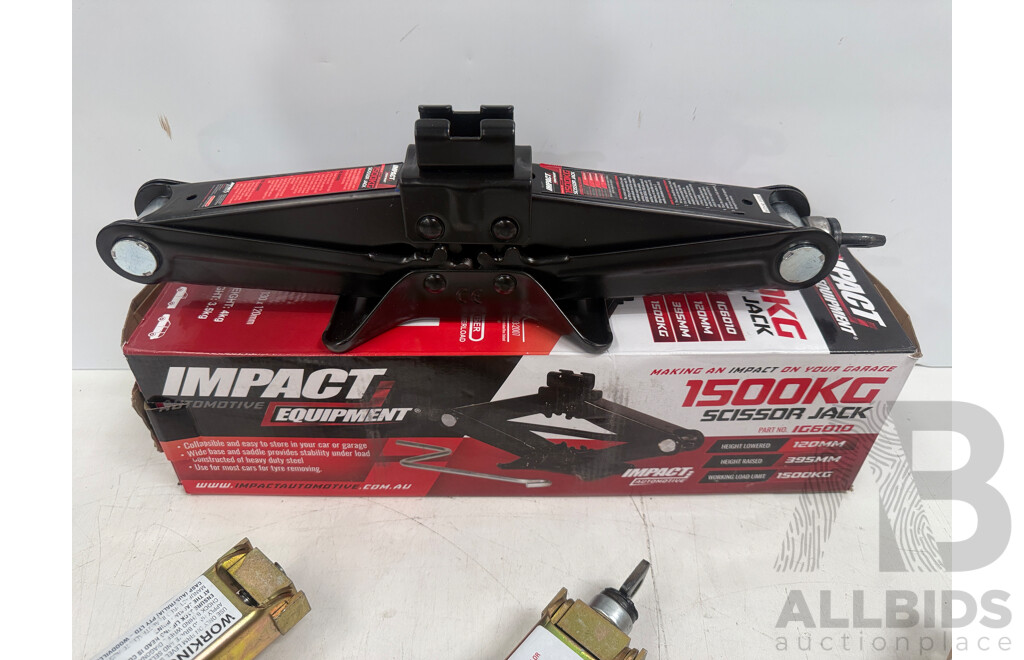 X Black Impact Automotive Equipment 1500Kg Scissor Jack + 3x 1500Kg Scissor Jack Unboxed