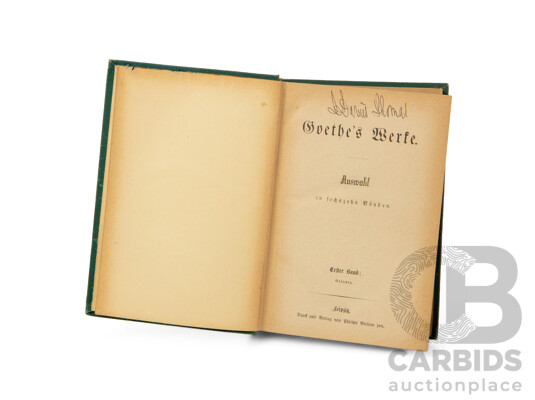 Johan Wolfgang Von Goethe, (1749-1832, German), Goethe's Works - Set of Four Antique Hard Cover Books in Original German Language, Published by Reclam c1870 (4)
