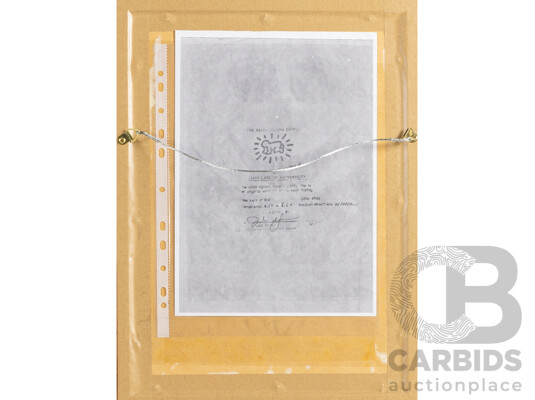(After) Keith Haring (20th Century, American, 1958-1990), Untitled - Cosmic Reach, Mixed Media on Paper, 43H x 32W cm (frame)