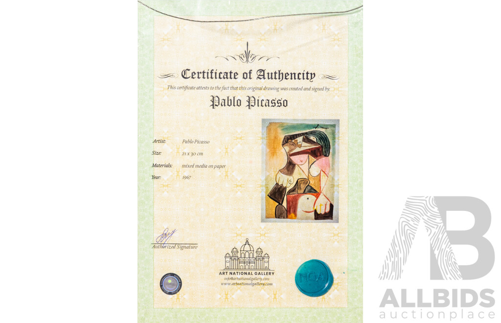 After Pablo Picasso, (19th/20th Century, Spanish-French, 1881-1973), Les Dames De Mougins, Mixed Media on Paper, 59.5 x 49 cm (frame)