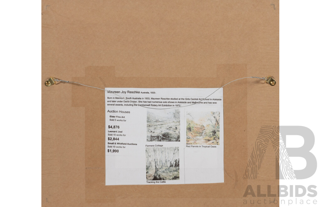 Maureen Joy Reschke (20th Century, Australian, 1933-), Evening's Catch, Wonderful Original Vintage Oil on Board, 33 x 39 cm (frame)