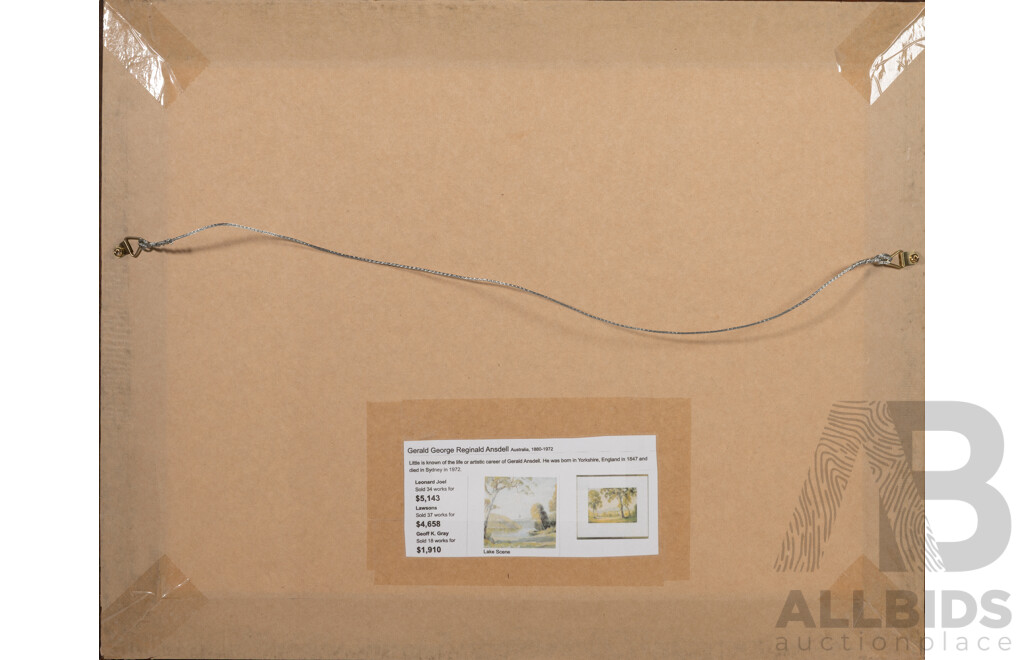 Gerald George Reginald Ansell (19/20th Centuries, British-Australian, 1880-1972), Boats on the Water, Wonderful Original Antique Watercolour, 50 x 62 cm (frame)