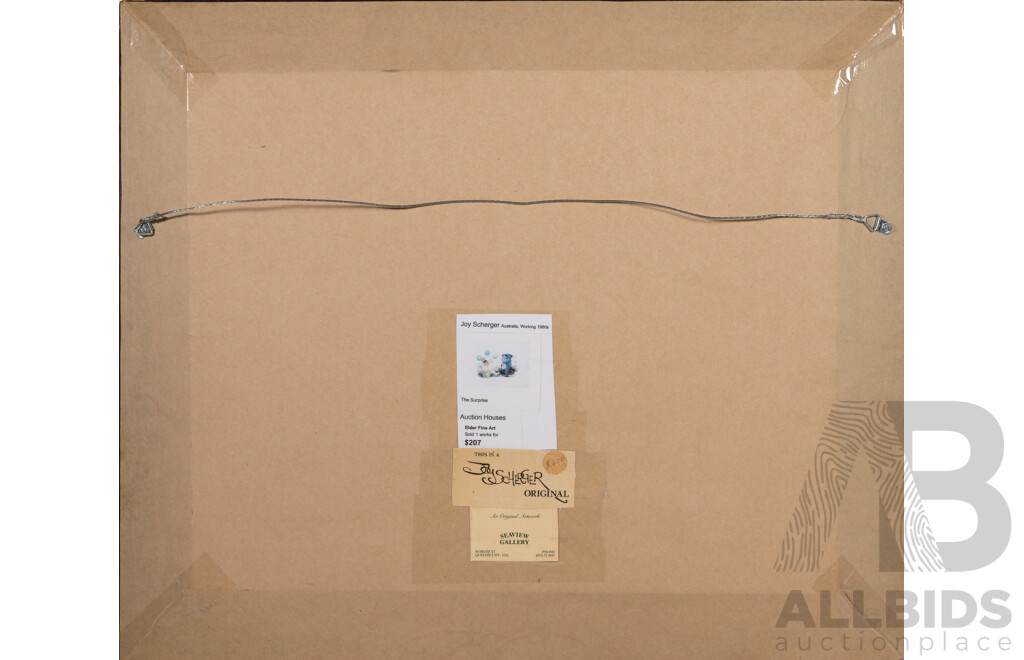 Joy Scherger, (20th Century, Australian, 1928-2022), Cockatoo in Flight, Wonderful Original Vintage Watercolour, 53 x 63 cm (frame)