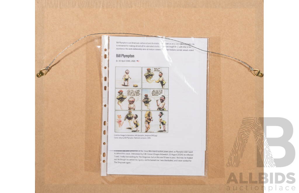 Bill Plympton (20th Century, American, 1946-), Cheatin', Signed & Editioned Lithographic Print, 42 x 50 cm (frame)