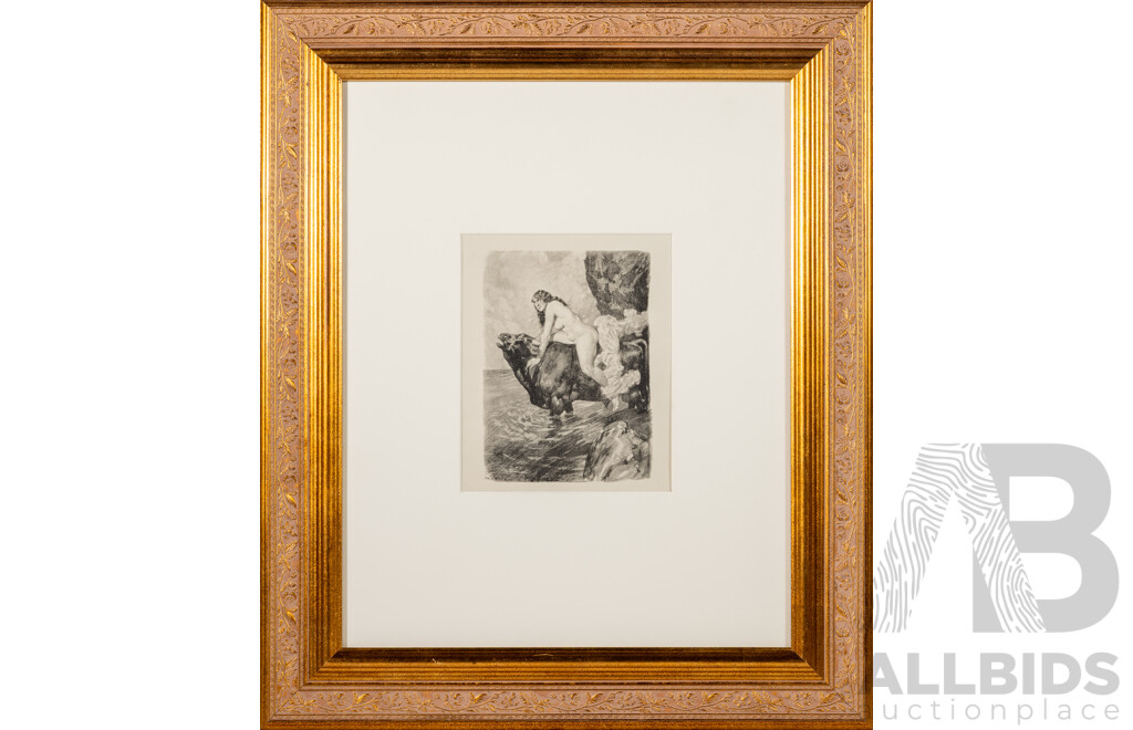 Norman Lindsay (20th Century, Australian, 1879-1969), the Deathless Gods, Collotype From Original Pen Drawing, 64 x 54 cm (frame)