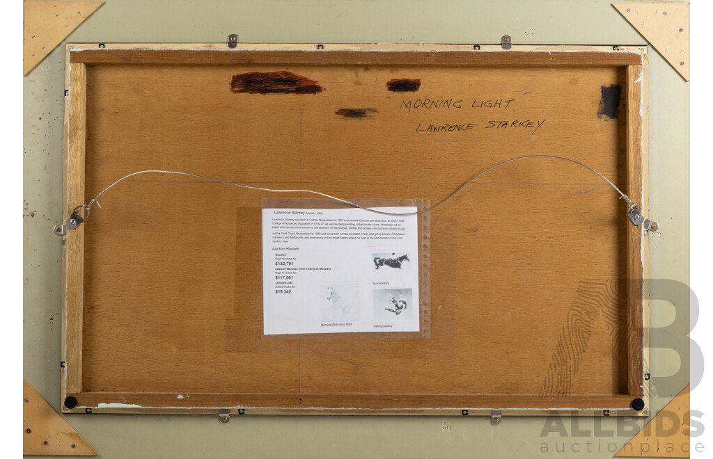 Lawrence Starkey, (20th Century, Australian, 1959-), Morning Light (1985), Original Oil on Canvas Board, 63 x 91 cm (frame)