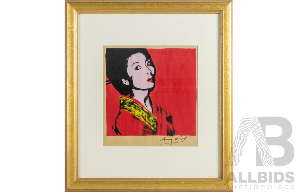 After Andy Warhol, (20th Century, American, 1928-1987), Kimiko Powers, Screen Print, 42 x 37 cm (frame)