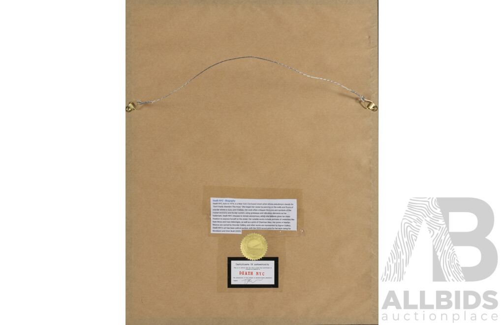 Death NYC, (20th Century, American, 1979-), Stitch & Mickey with Pac Men Friends, Limited Editioned & Signed Original Quality Digital Print, 53 X 41 Cm (frame)