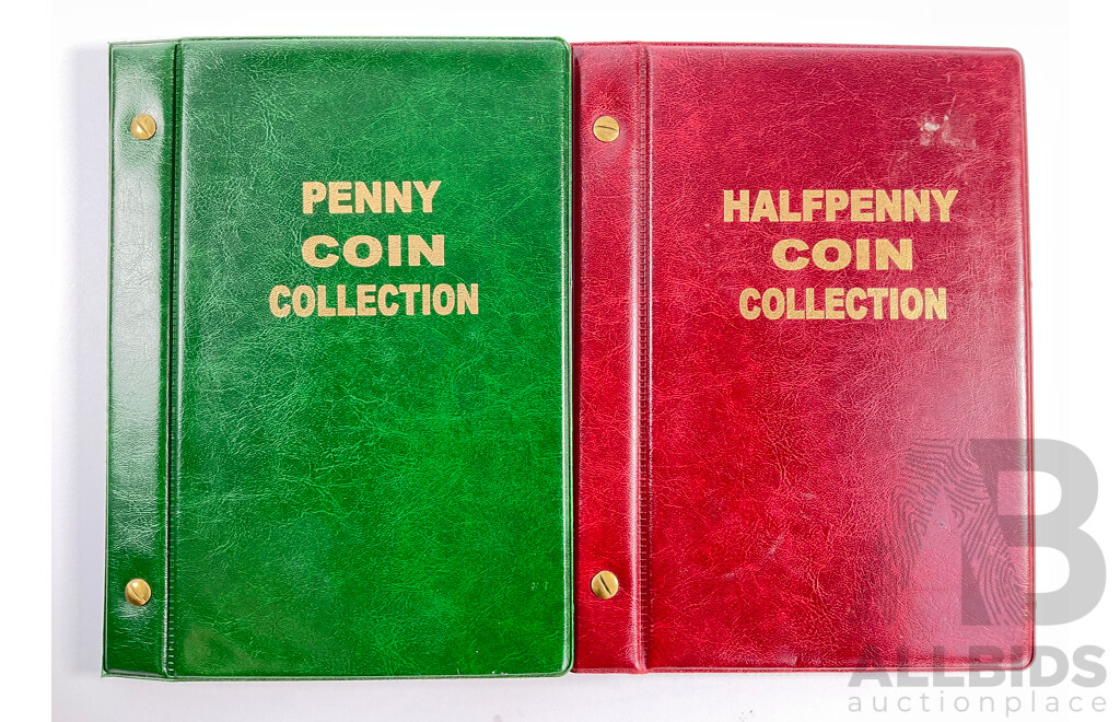 Australian Penny and Half Penny Albums, Pennies Spanning 1912 to 1964 Including 1916I, 1917I, 1918I and Half Pennies Spanning 1913 to 1964