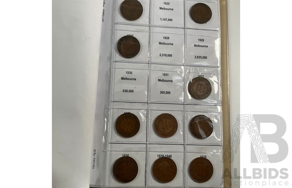 Australian Penny and Half Penny Albums, Pennies Spanning 1912 to 1964 Including 1916I, 1917I, 1918I and Half Pennies Spanning 1913 to 1964