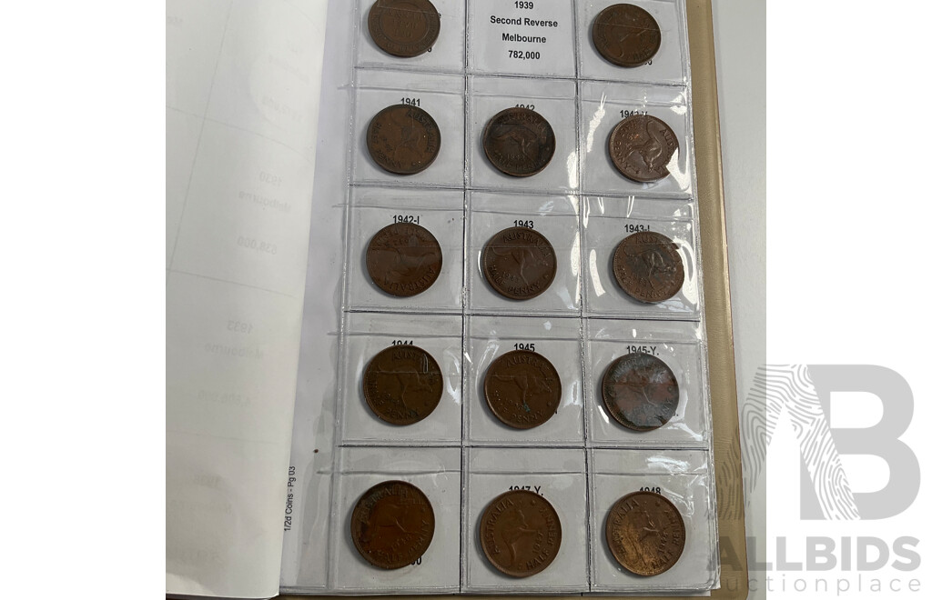 Australian Penny and Half Penny Albums, Pennies Spanning 1912 to 1964 Including 1916I, 1917I, 1918I and Half Pennies Spanning 1913 to 1964