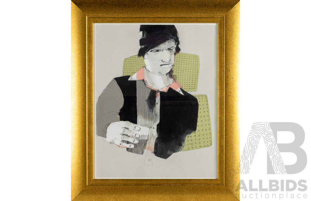 Dane Lovett, (20th Century, Australian, 1984-), Simple Money Tactics, Original Mixed Media on Paper, 64 X 55 Cm (frame)