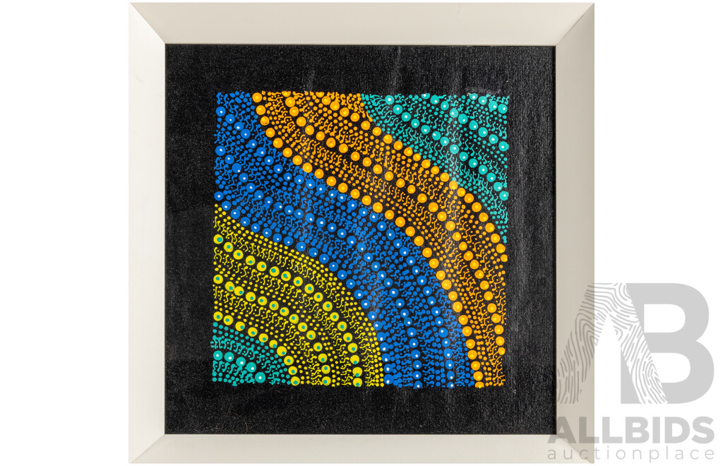 Tanya Price Nangala (20th Century, Indigenous-Australian, 1972-), Bush Foods (2019), Original Acrylic on Canvas, 46H x 46W cm (frame)