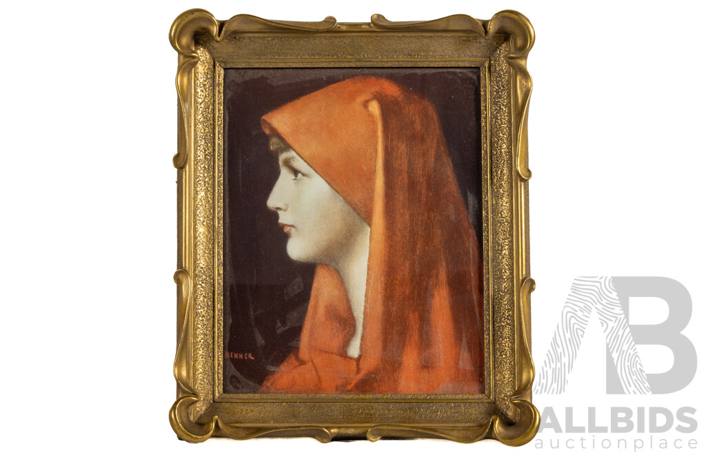 Jean-Jacques Henner, (19th Century, French, 1829-1905), Saint Fabiola, Reproduction Colour Print of Original Oil, 39 x 32 cm (frame)