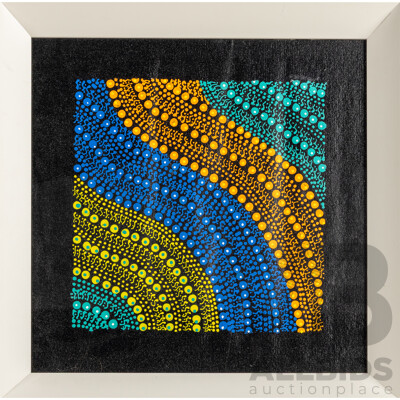 Tanya Price Nangala (20th Century, Indigenous-Australian, 1972-), Bush Foods (2019), Original Acrylic on Canvas, 46H x 46W cm (frame)