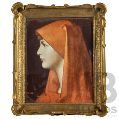 Jean-Jacques Henner, (19th Century, French, 1829-1905), Saint Fabiola, Reproduction Colour Print of Original Oil, 39 x 32 cm (frame)